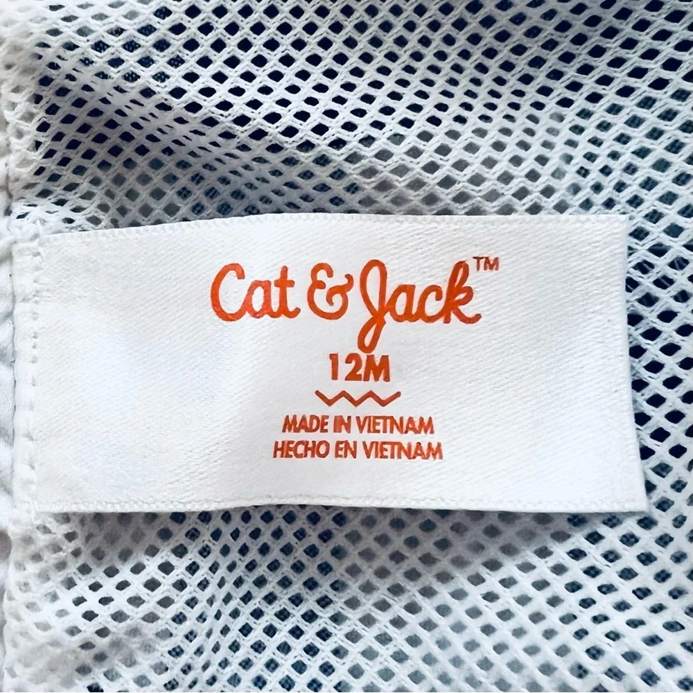 Cat & Jack Baby Boys Gingham Check Swim Trunks, Size 12M
